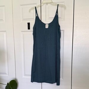 Sleeveless Teal Dress with Subtle Pattern